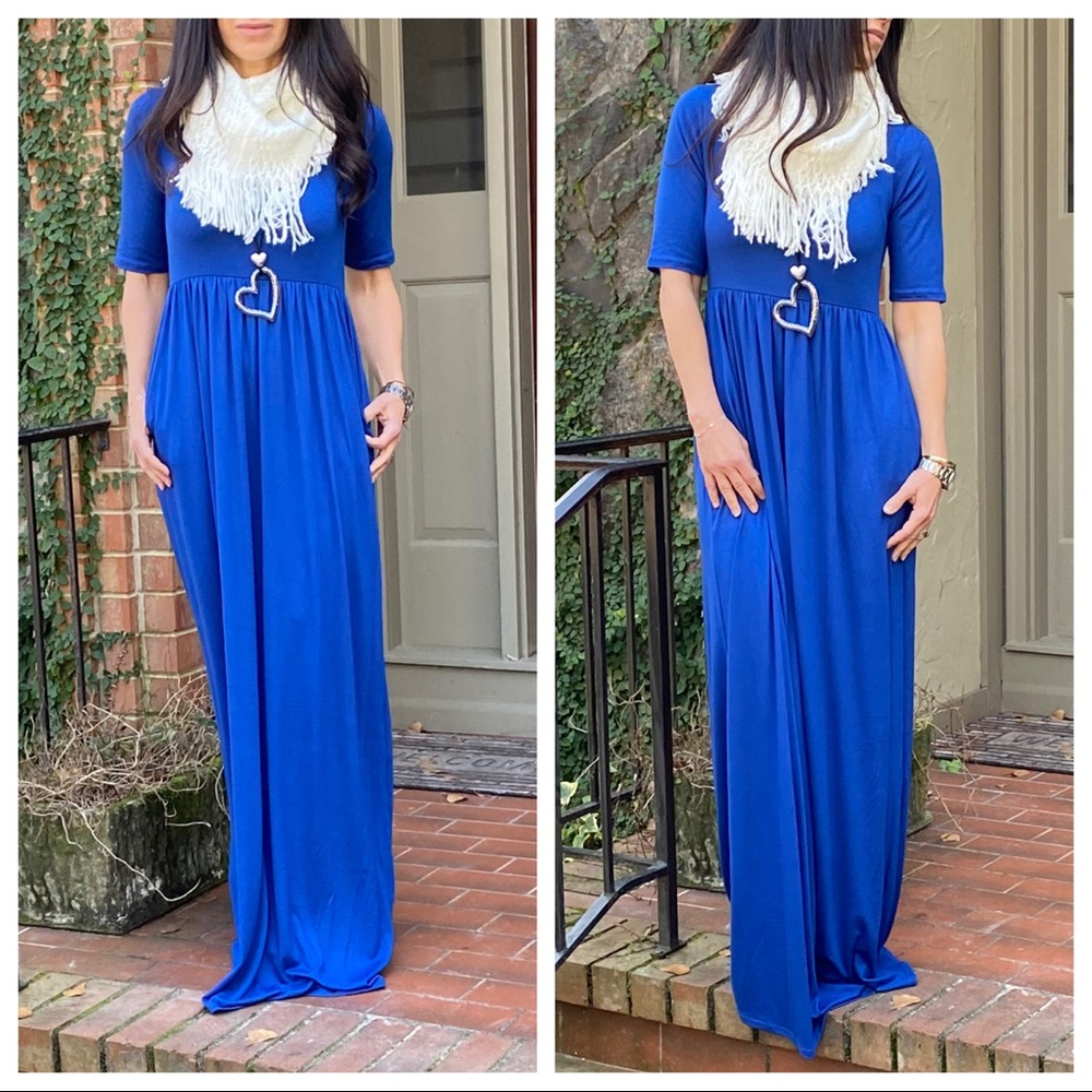 ✨LAST ONE✨Royal Blue Maxi dress with side pockets - Picture 2 of 8